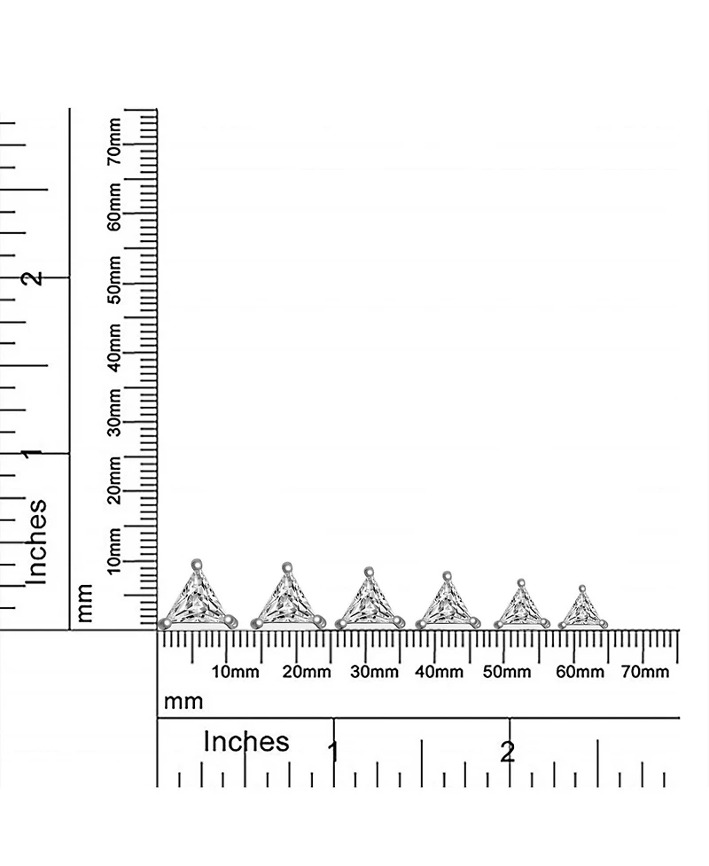 Bling Jewelry Set of 2 Triangle Clear Cubic Zirconia Stud Earrings Gold Plated Sterling Silver