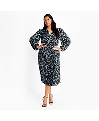 City Chic Plus Finley Pleat Dress