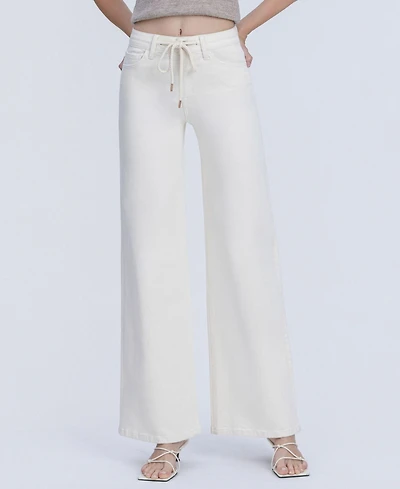 Vervet Women's High Rise Drawstring Wide Leg Jeans