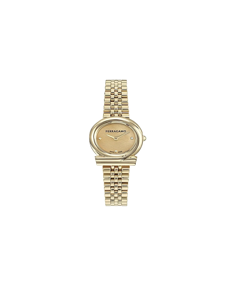 Ferragamo Women's Gold Stainless Steel Bracelet Watch, 23mm