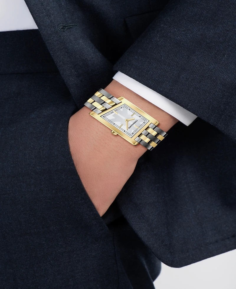 Ferragamo Men's Two-Tone Stainless Steel Bracelet Watch, 39x24mm