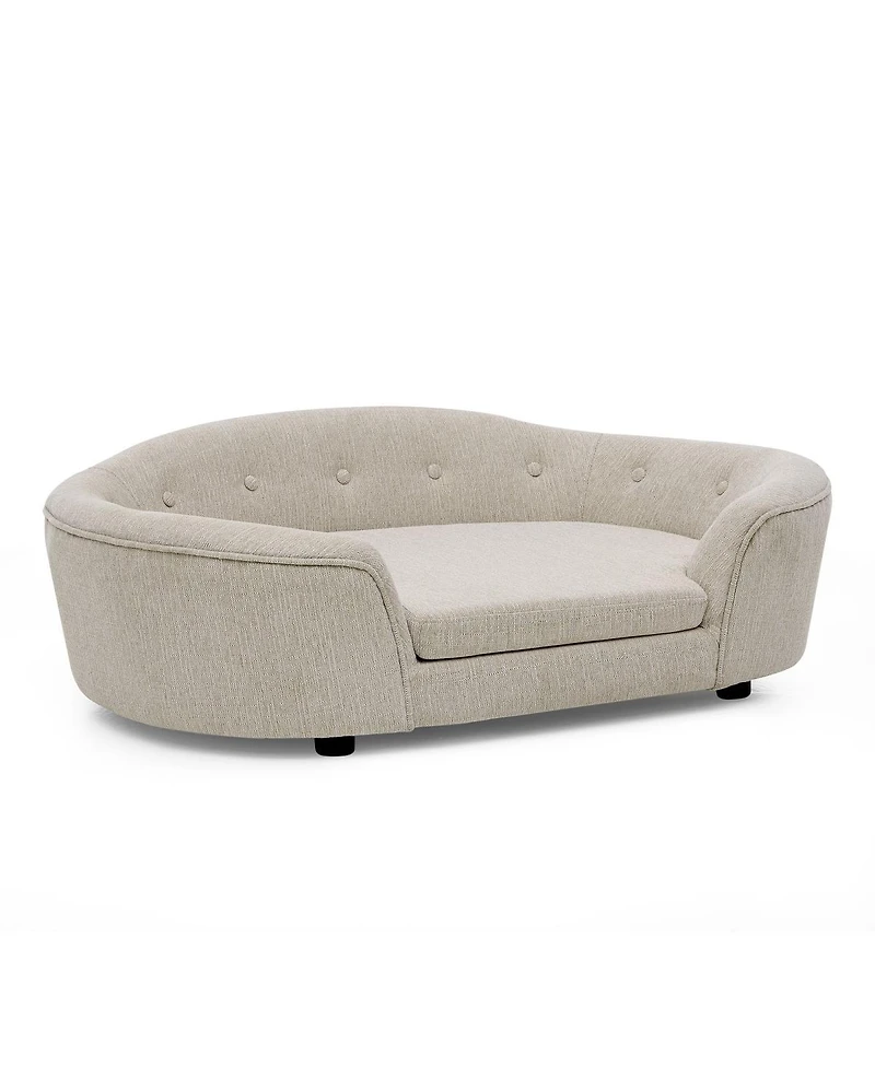 6thdruple Oversized Oval Dog Sofa Bed with Tufted Backrest