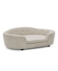 6thdruple Oversized Oval Dog Sofa Bed with Tufted Backrest