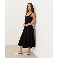 Pact Women's Organic Cotton Fit & Flare Square Neck Dress