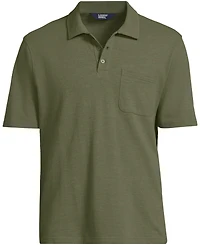 Lands' End Men's Short Sleeve Cotton Linen Polo
