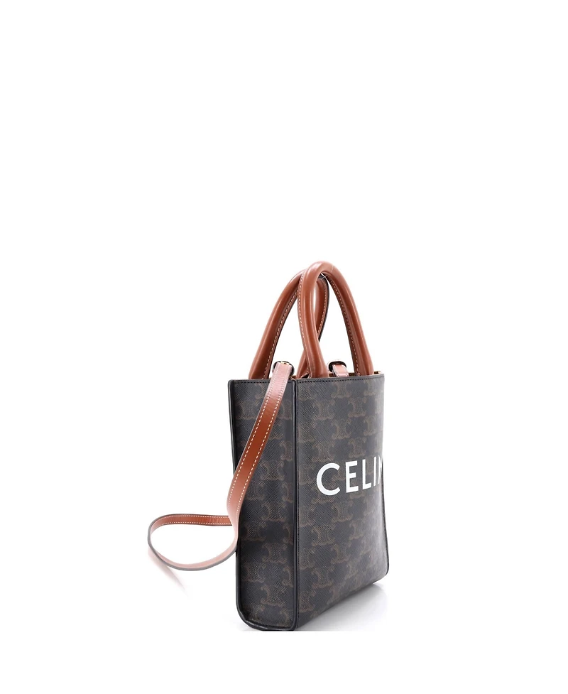 Pre-Owned Celine Mini Vertical Cabas Tote Triomphe Coated Canvas