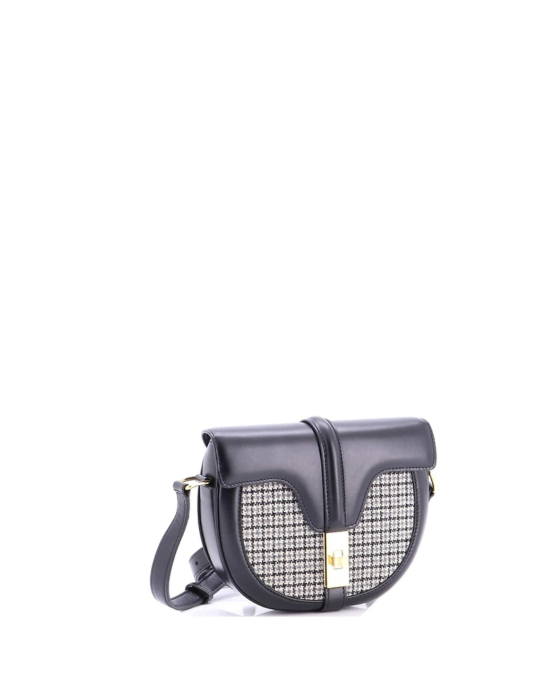 Pre-Owned Celine Small Besace 16 Bag Tweed and Leather