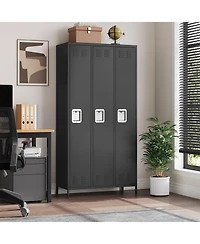 gaomon3 Doors Employee Lockers for Office, Metal Sorage Locker Combination, Lockable Employees Metal Locker With Door, Industrial Storage Lockers