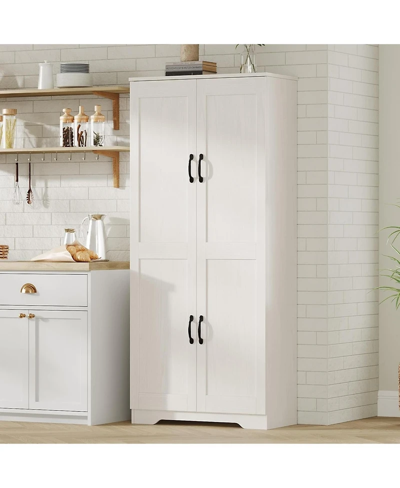 gaomon Tall Kitchen Pantry Cabinet, 60 in Storage Cabinet with 2 Doors and Adjustable Shelves, Freestanding Large Utility Storage Cupboard