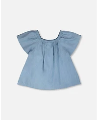 Deux par Deux Little Girls Chambray Top