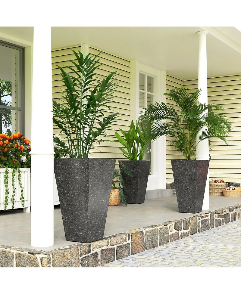 Outsunny 28" Tall Planters, Set of 3 Tape Outdoor