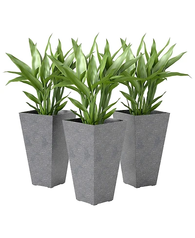 Outsunny 28" Tall Planters, Set of 3 Tape Outdoor Planters,