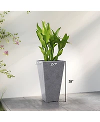 Outsunny 28" Tall Planters, Set of 3 Tape Outdoor Planters,
