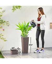 Outsunny Set of 2 Tall Planters for Outdoor Plants