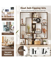 Slickblue 7-Tier Bookshelf Open Display Shelf Rack for Home