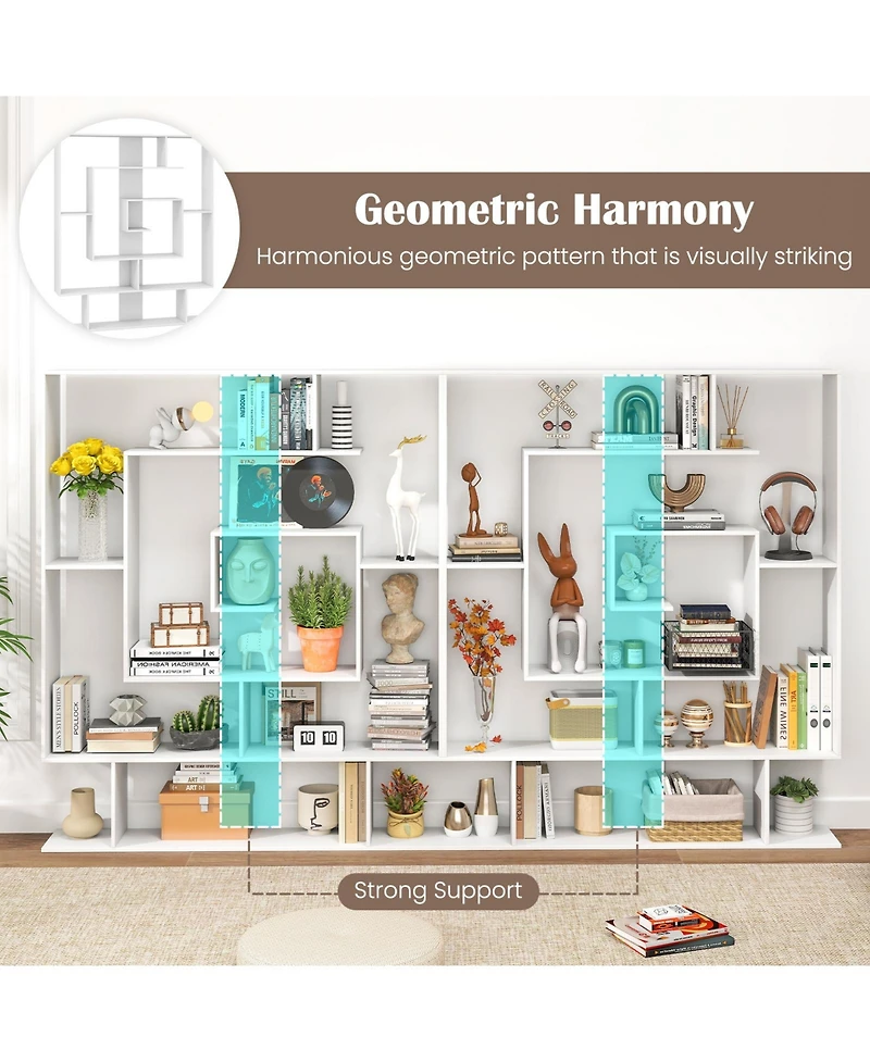 Slickblue 7-Tier Bookshelf Open Display Shelf Rack for Home