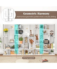 Slickblue 7-Tier Bookshelf Open Display Shelf Rack for Home