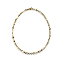 Bling Jewelry Cocktail Cubic Zirconia Bezel Set Cz Graduated Tennis Necklace Collar Silver Gold Plated