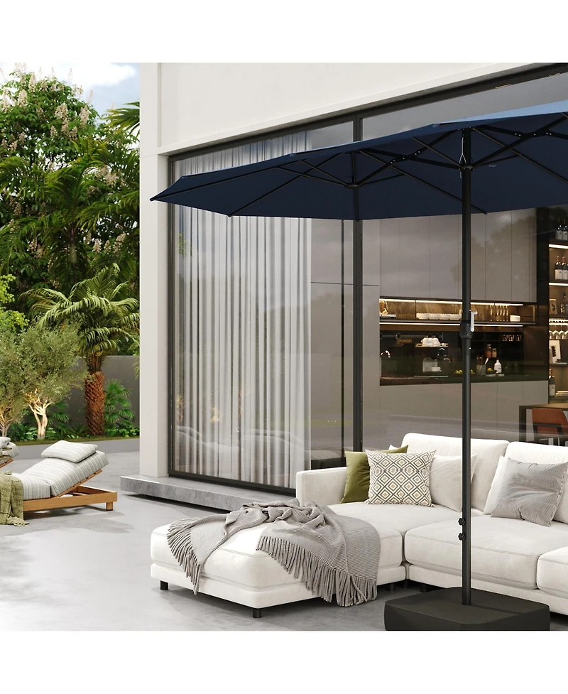 Homsee Large Double Sided Umbrella Outdoor Patio with Base and Sand Bag