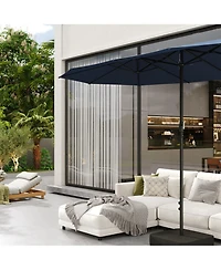 Homsee Large Double Sided Umbrella Outdoor Patio with Base and Sand Bag