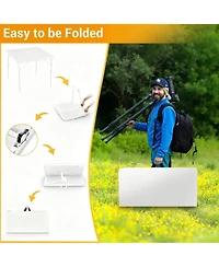 gaomon 34" Square Fold-in-Half Card Table, Portable Dining Table with Handle & Safety Lock, Indoor Outdoor Use