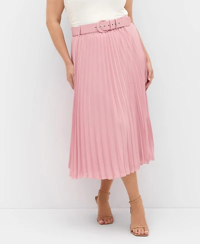 City Chic Women's Petra Pleat Midi Skirt