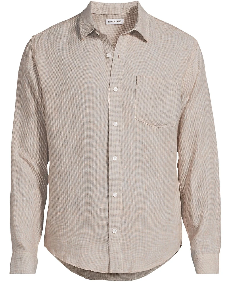 Lands' End Men's Long Sleeve Linen Shirt