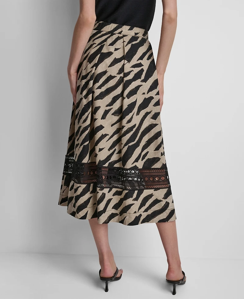 Dkny Women's Printed Loop Lace Skirt