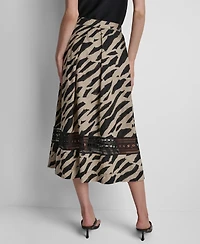 Dkny Women's Printed Loop Lace Skirt