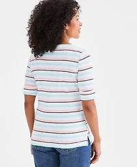Style & Co Women's Printed Boat-Neck Elbow-Sleeve Top, Macy's Exclusive