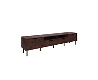 sumyeg Modern Tv Stand for TVs with Closed Storage & Cable Management, Soft-Closing Hinges, Iron Legs for Living Room
