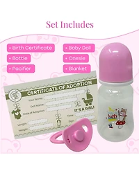 The New York Doll Collection 22 inch reborn baby doll with blond curly hair outfit/hairband