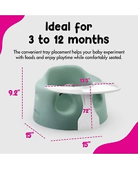 Bumbo Baby Floor Seat, Portable Infant Sit Up Chair w/ Tray Attachment, Hemlock