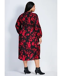 Avenue Women's Liana Pleated Blouson Sleeve Dress