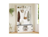 Slickblue Tall 68.5" Entryway Rack with Cushioned Bench & Storage