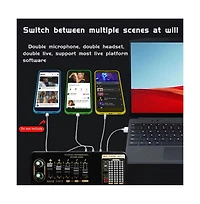 Artudatech Pro Sound Card Kit – Dual Mic Input, Otg & 30+ Sound Effects for Podcast & Live