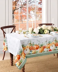 Elrene Pumpkin Harvest Vine Double Border Tablecloth