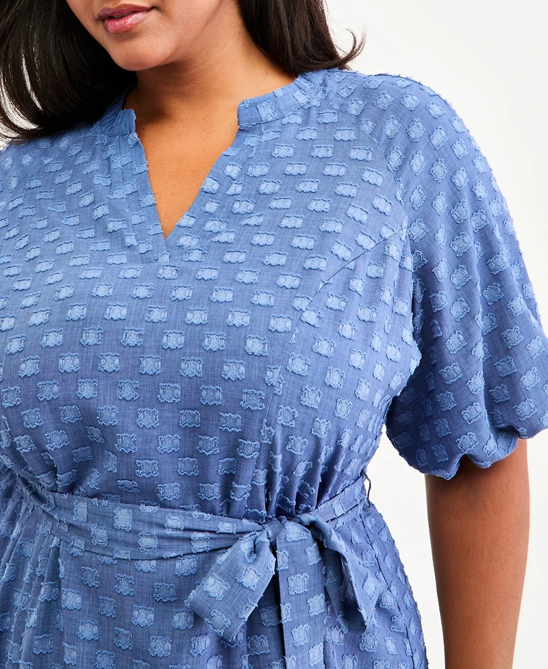 Vince Camuto Plus Puff-Sleeve Midi Dress