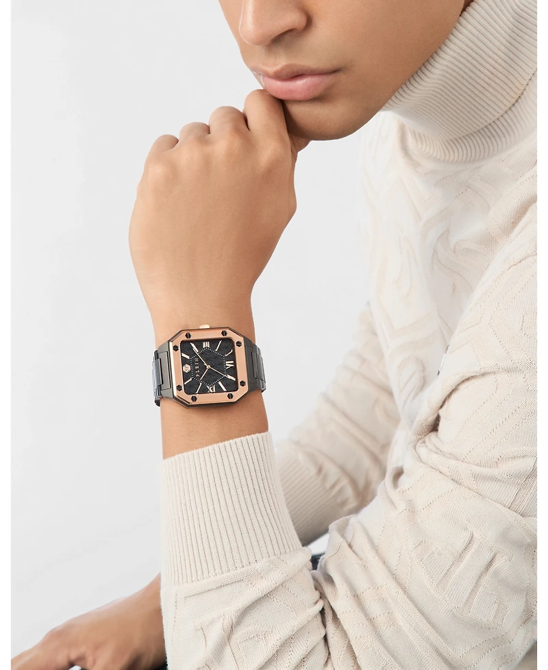 Philipp Plein Men's Plein Edge Ip Black Stainless Steel Bracelet Watch, 42mm