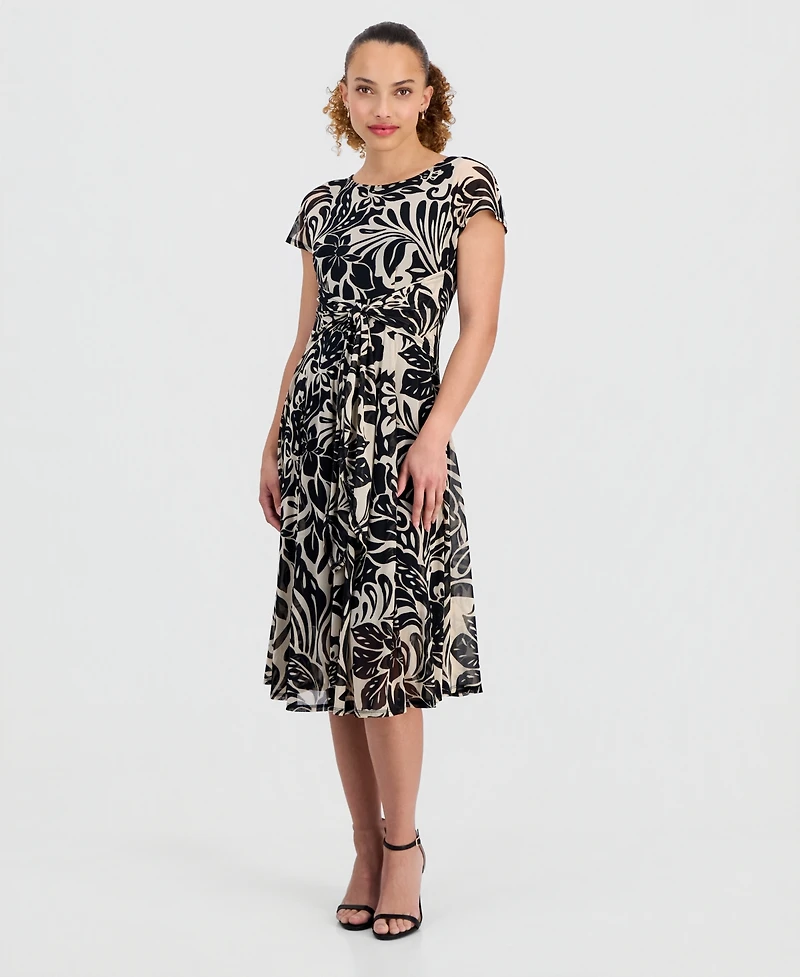 Robbie Bee Petite Tie-Front Midi Dress