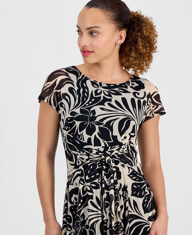 Robbie Bee Petite Tie-Front Midi Dress