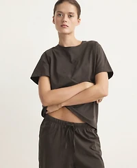 Mango Women's Cotton Two-Piece Short-Sleeved Pajamas