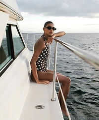 Mango Women's Halter Polka Dot Swimsuit