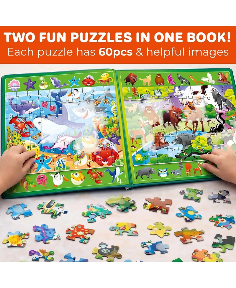 Quokka Magnetic Puzzles for Toddlers 3-5 – Search and Find 2 Pack, 60 Pieces Each