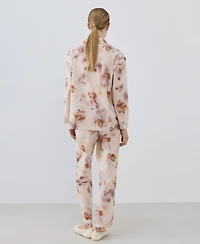 Mango Women's Floral-Print Cotton Pyjama Top