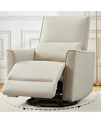 gaomon Ergonomic Swivel Rocking Recliner, Manual Pu Leather Glider, High Back, Padded Armrests, Sofa for Living Room