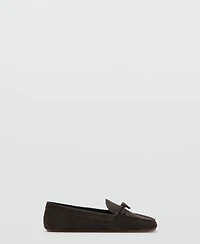 Mango Women's Bow Suede Moccasins