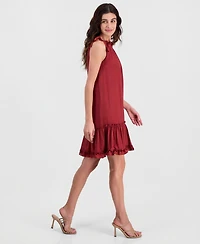 Robbie Bee Women's Tiered Ruffled-Neck Dress