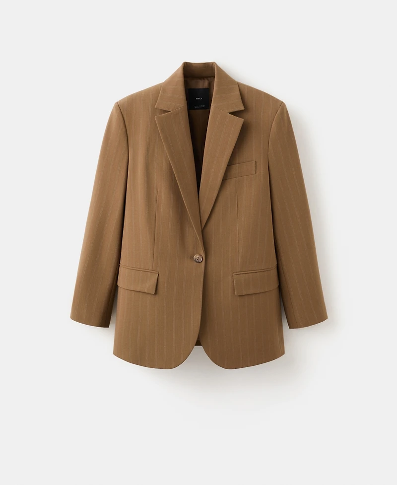 Mango Women's Pinstripe Suit Blazer