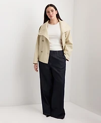 Mango Women's Funnel-Neck Cropped Trench Coat